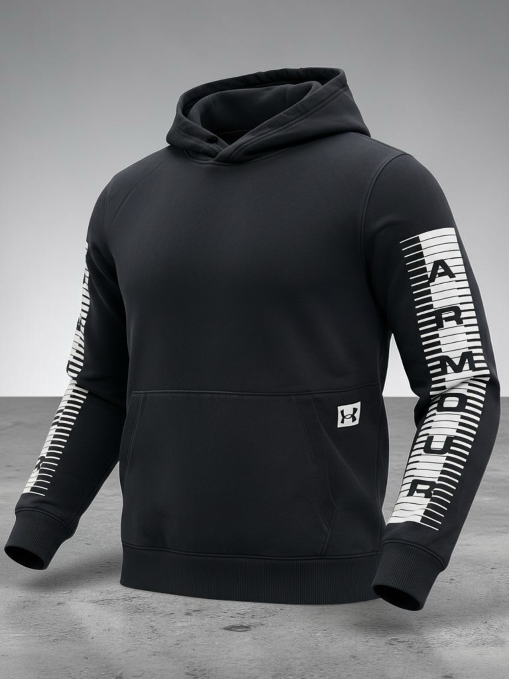 Under Armour Black Hoodie with White Sleeve Logo